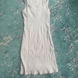 SHEIN Light Gray Ribbed Mini Dress